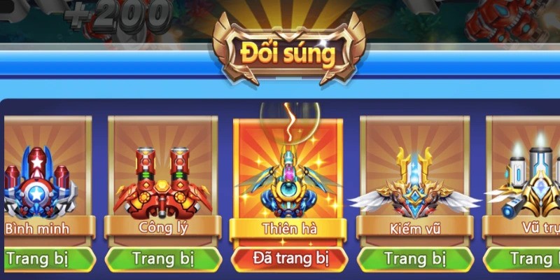 Một số loại vũ khí trong game